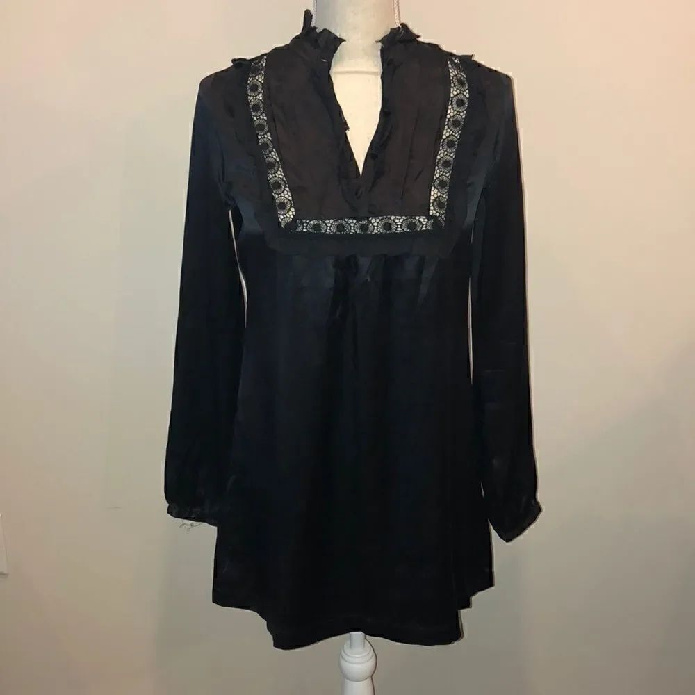 Joie silk & chiffon black dress